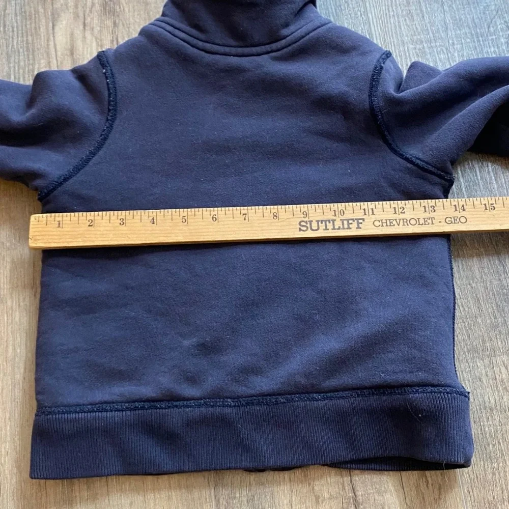 The Childrens Place Boys Navy Blue Athletics 63 Sherpa‎ Collar Zip Hoodie 3T